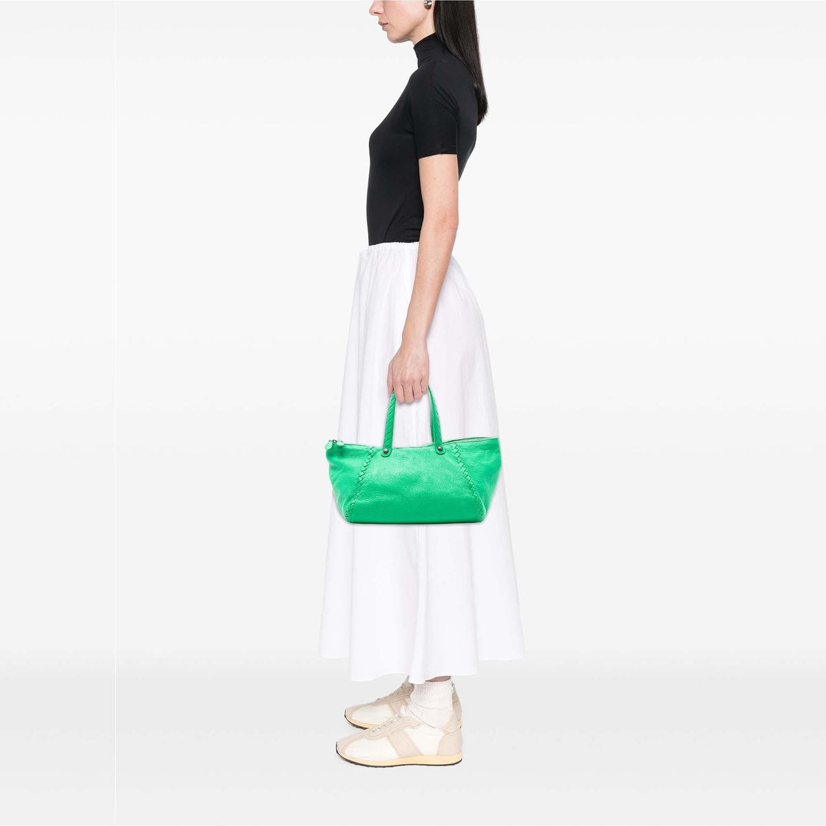 Bottega Veneta Intrecciato Trimmed Cervo Tote Bag - Green