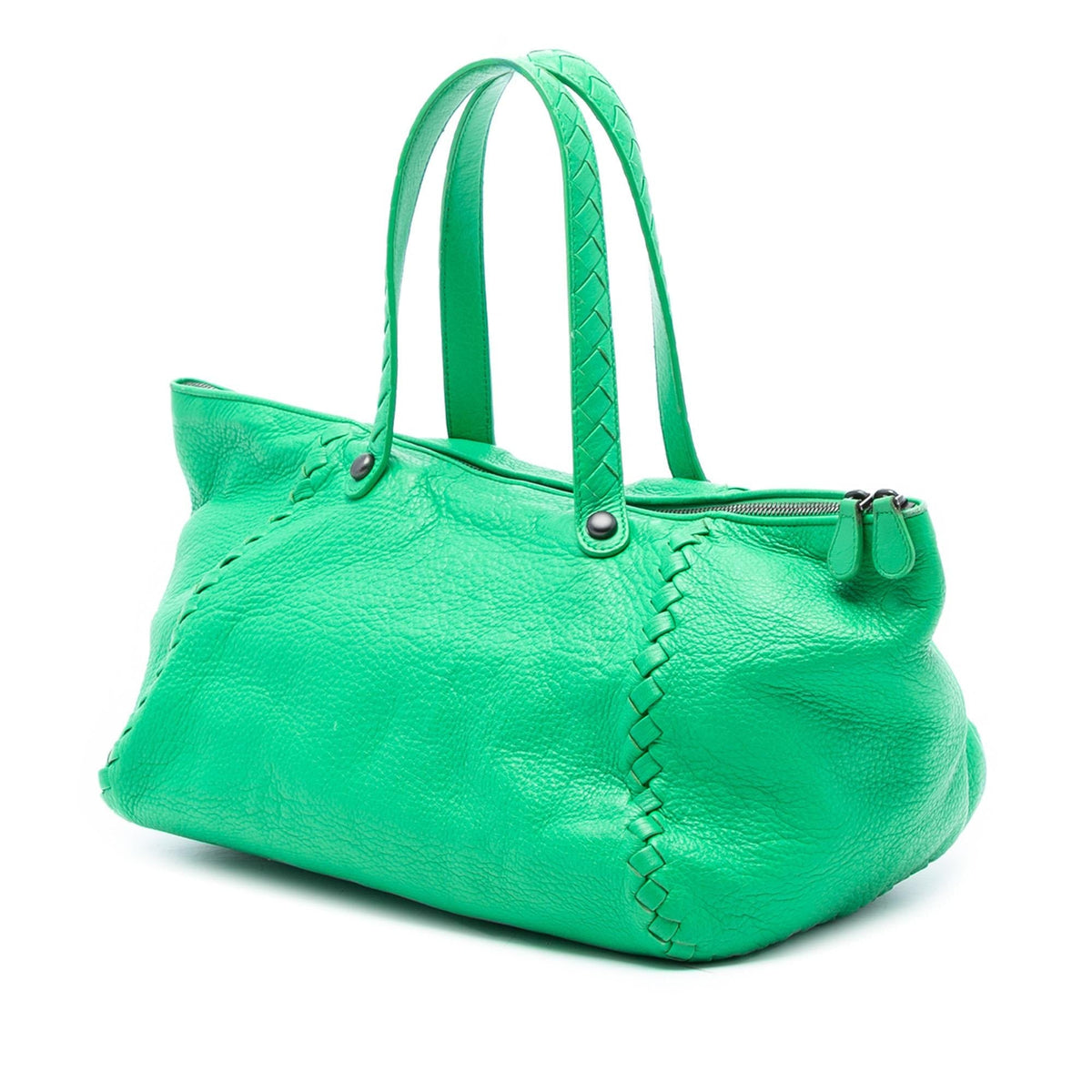 Bottega Veneta Intrecciato Trimmed Cervo Tote Bag - Green