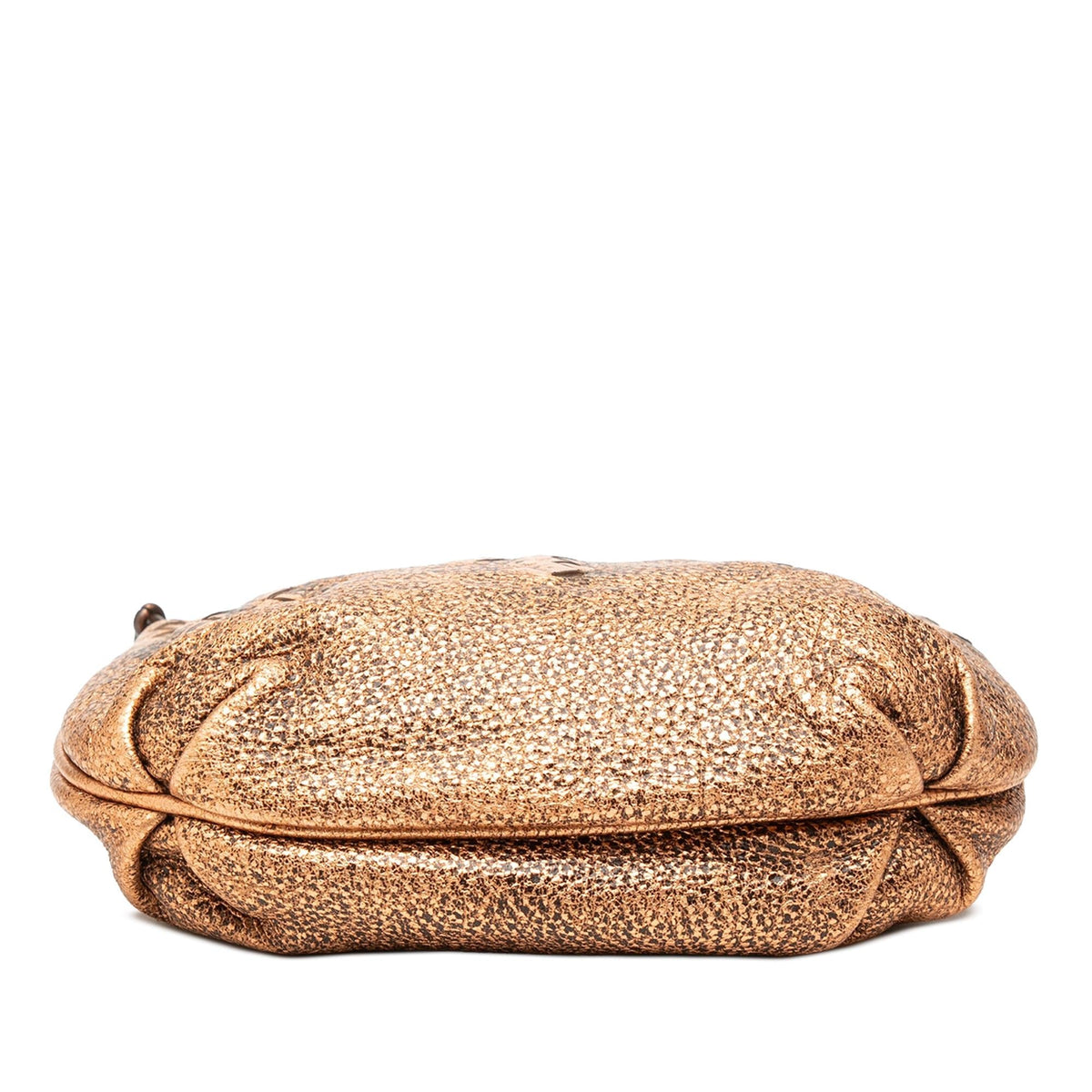 Bottega Veneta Intrecciato Trimmed Metallic Leather Crossbody Bag - Gold