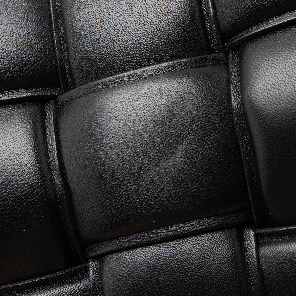 Bottega Veneta Lambskin Cassette Chain Maxi Shoulder Bag - Black