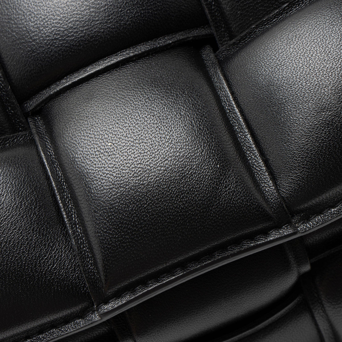 Bottega Veneta Lambskin Cassette Chain Maxi Shoulder Bag - Black
