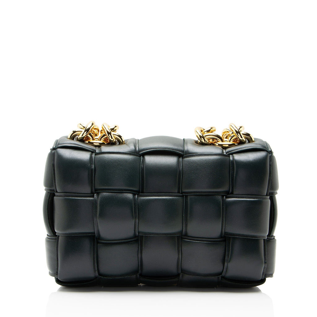 Bottega Veneta Lambskin Cassette Chain Maxi Shoulder Bag - Green