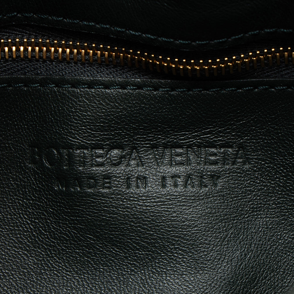 Bottega Veneta Lambskin Cassette Chain Maxi Shoulder Bag - Green