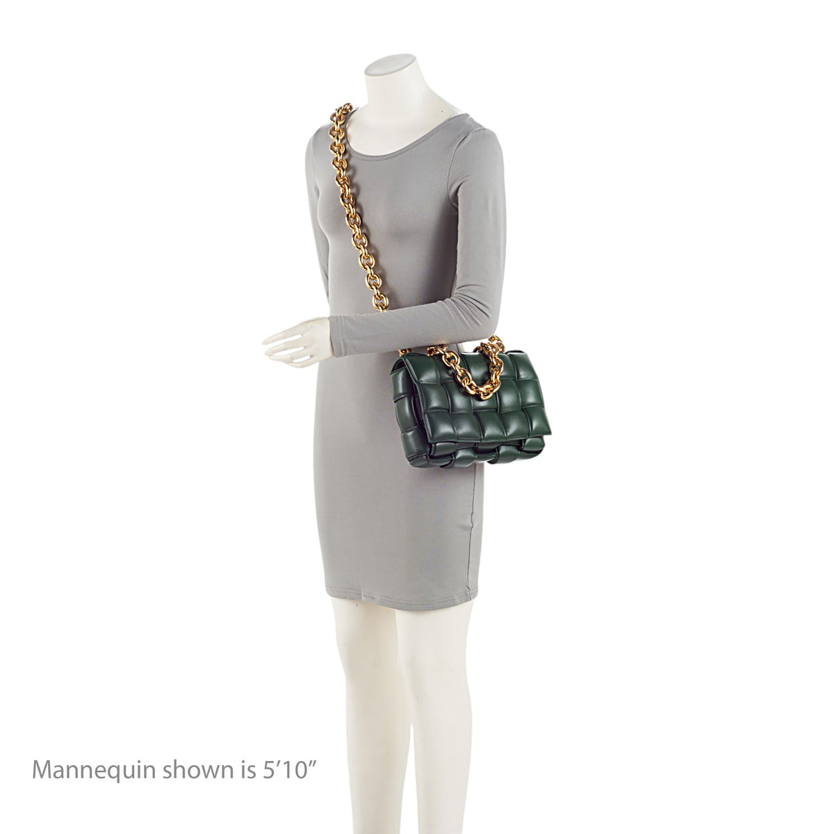 Bottega Veneta Lambskin Cassette Chain Maxi Shoulder Bag - Green