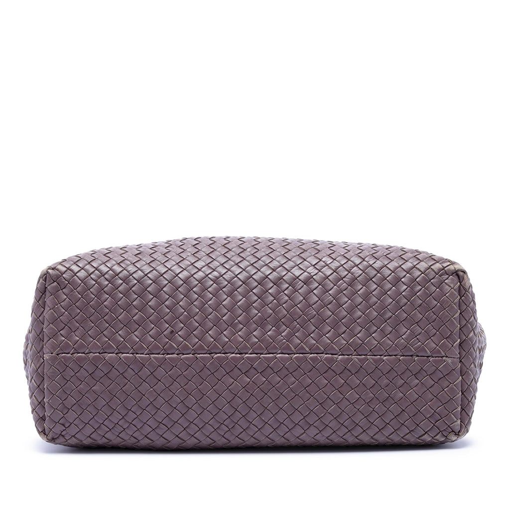 Bottega Veneta Limited Edition Medium Lambskin Intreccio Cabat Tote Bag - Purple