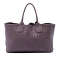 Bottega Veneta Limited Edition Medium Lambskin Intreccio Cabat Tote Bag - Purple