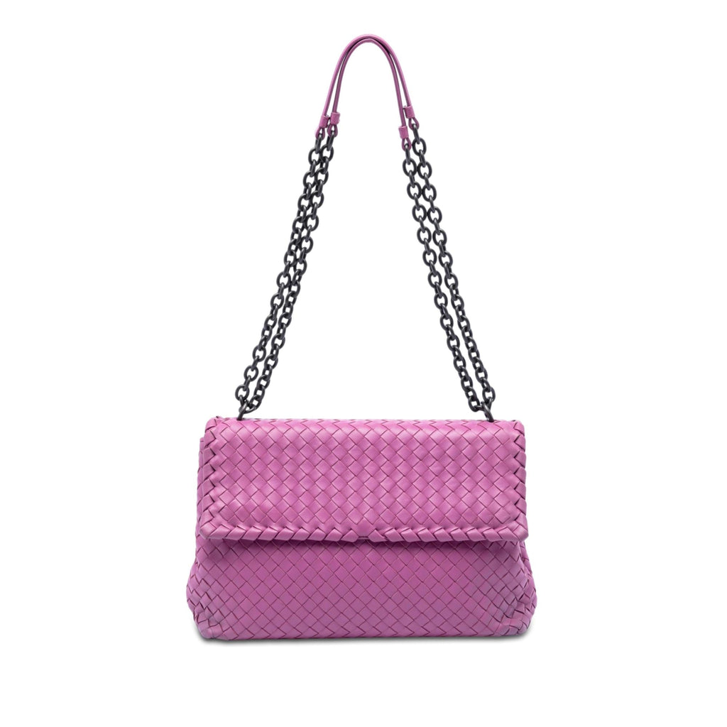 Bottega Veneta Medium Nappa Intrecciato Olimpia Shoulder Bag - Purple