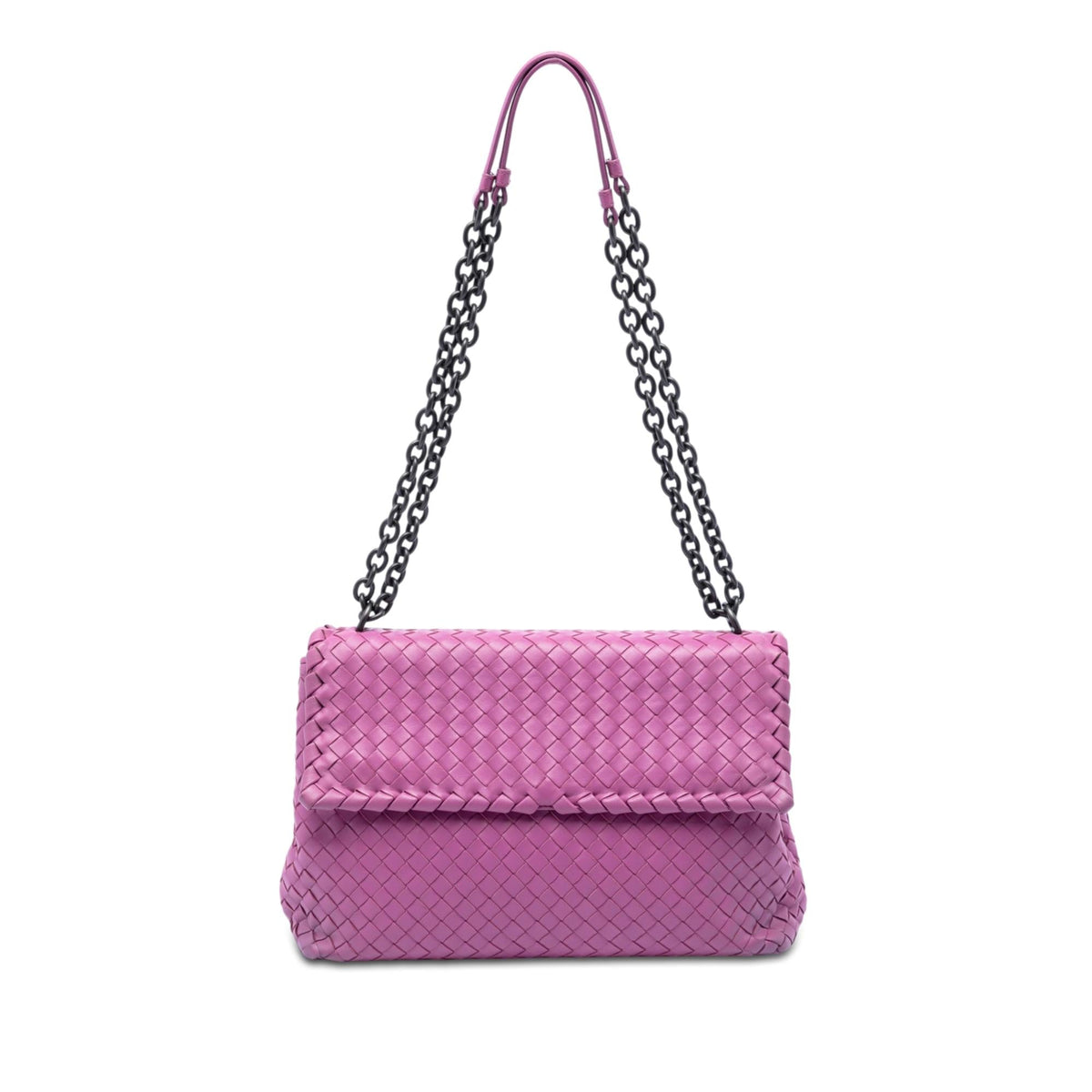 Bottega Veneta Medium Nappa Intrecciato Olimpia Shoulder Bag - Purple