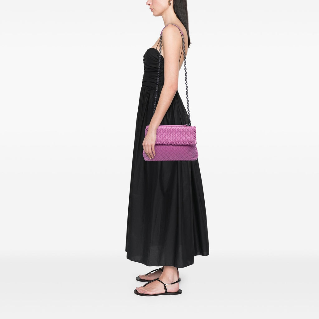 Bottega Veneta Medium Nappa Intrecciato Olimpia Shoulder Bag - Purple