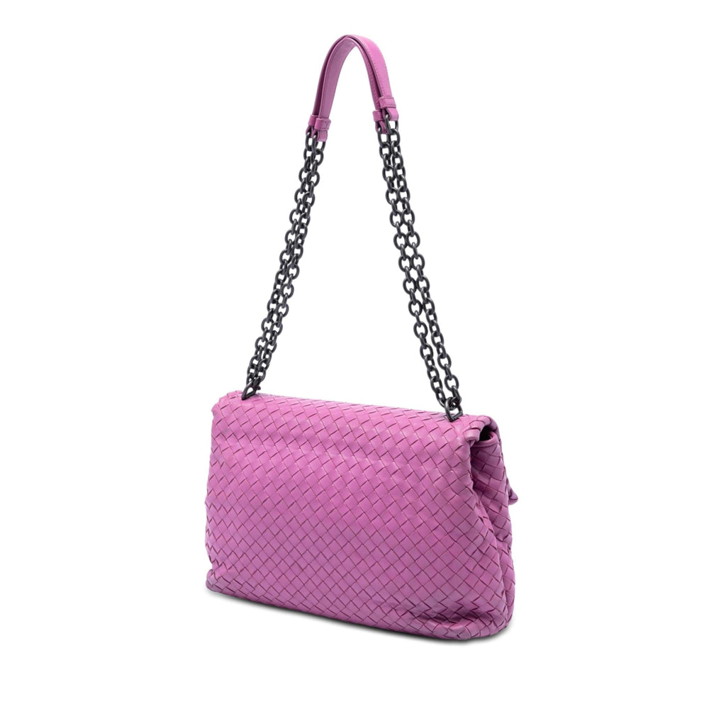 Bottega Veneta Medium Nappa Intrecciato Olimpia Shoulder Bag - Purple