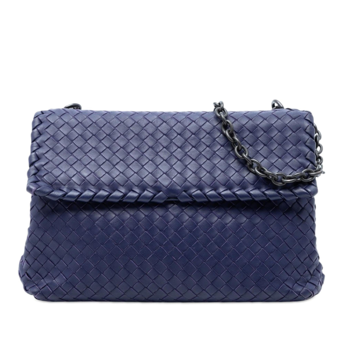 Bottega Veneta Medium Nappa Intrecciato Olimpia Shoulder Bag - Blue