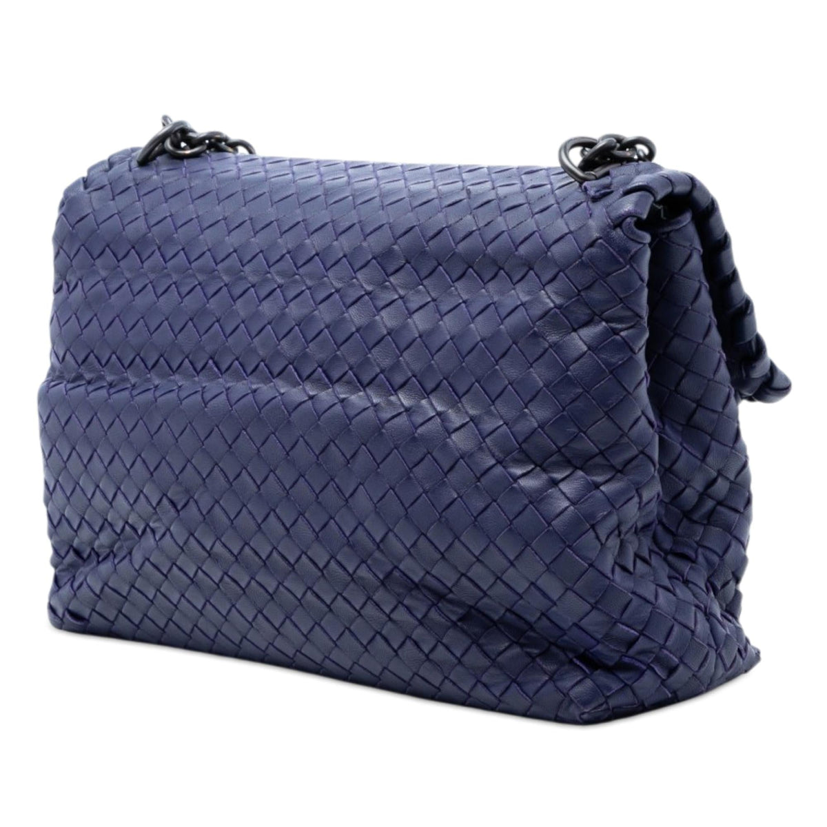 Bottega Veneta Medium Nappa Intrecciato Olimpia Shoulder Bag - Blue