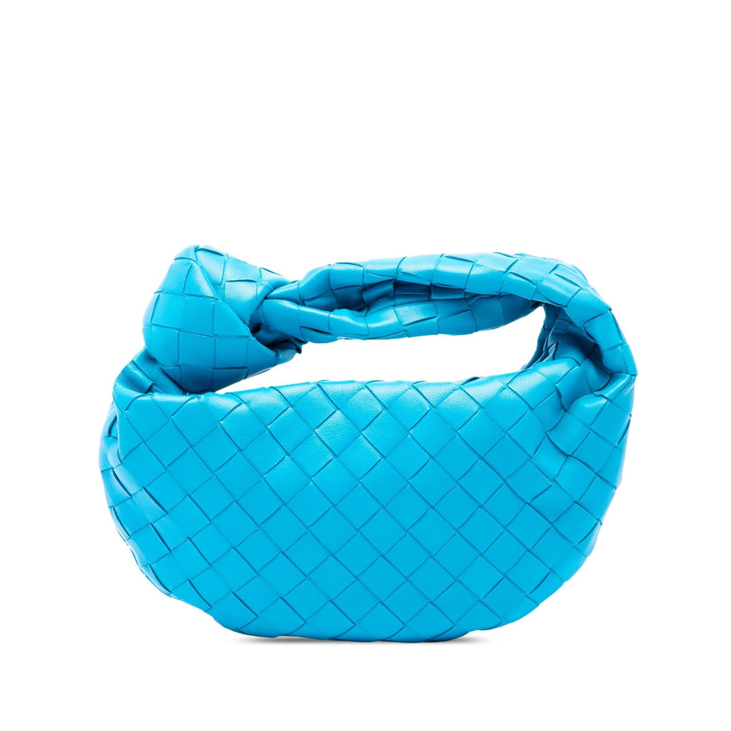 Bottega Veneta Mini Nappa Intrecciato Jodie Hobo Bag - Blue