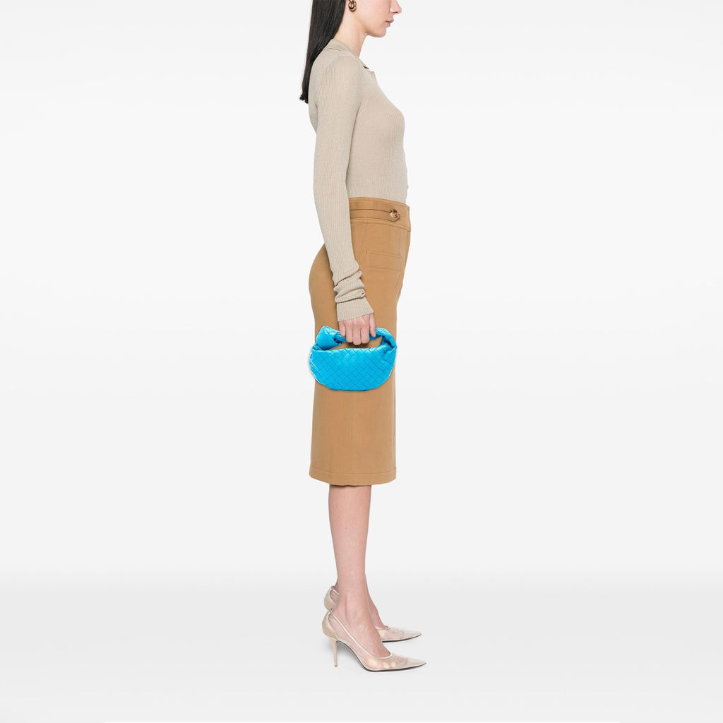 Bottega Veneta Mini Nappa Intrecciato Jodie Hobo Bag - Blue