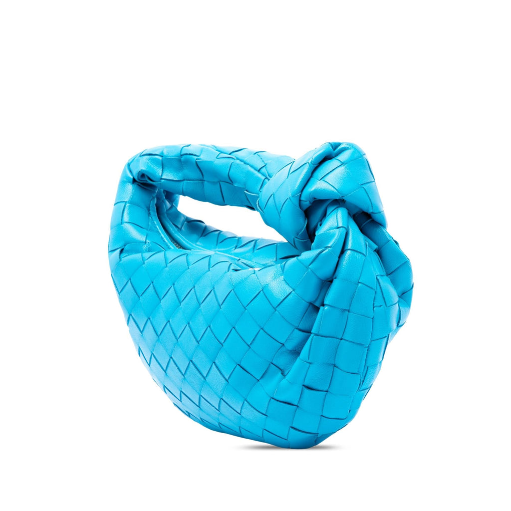 Bottega Veneta Mini Nappa Intrecciato Jodie Hobo Bag - Blue