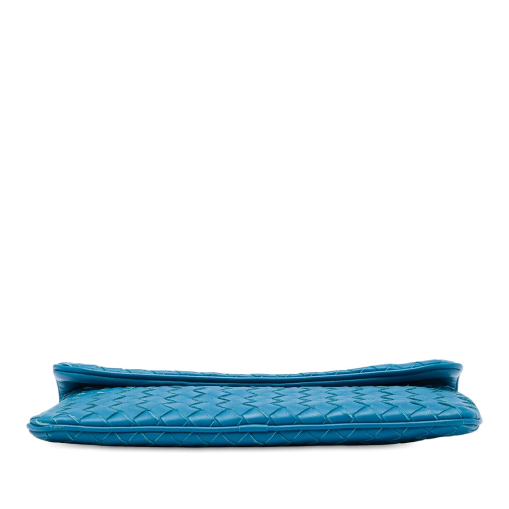 Bottega Veneta Mini Nappa Intrecciato Turn Lock Crossbody Bag - Blue