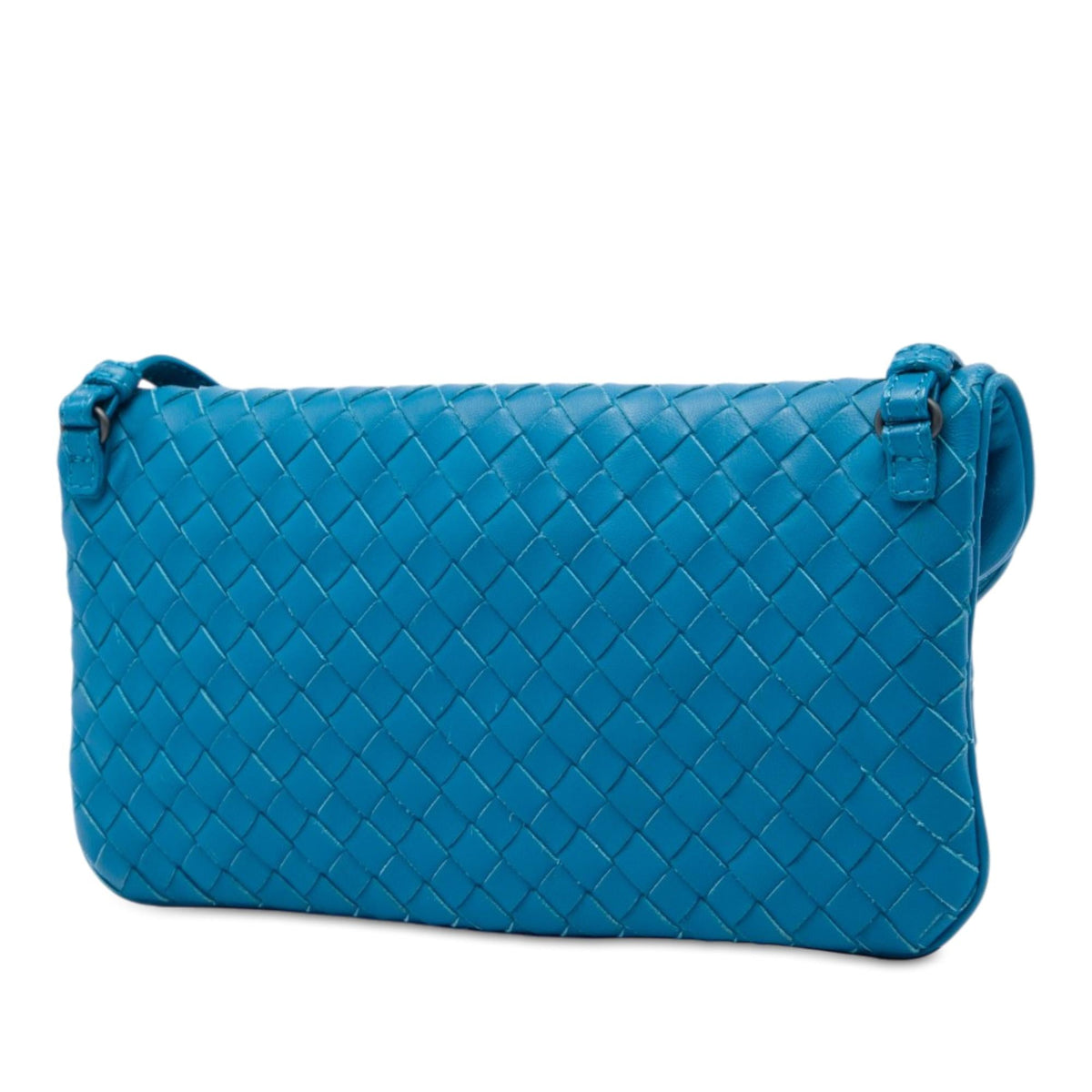 Bottega Veneta Mini Nappa Intrecciato Turn Lock Crossbody Bag - Blue