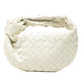 Bottega Veneta Mini Patent Intrecciato Jodie Hobo Bag - White