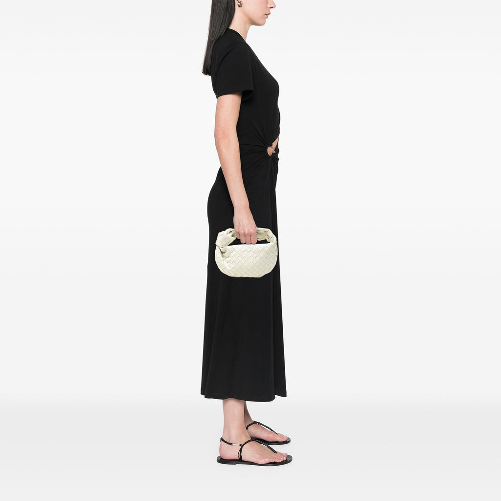 Bottega Veneta Mini Patent Intrecciato Jodie Hobo Bag - White