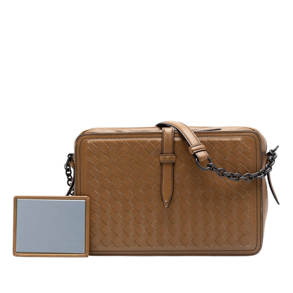 Bottega Veneta Nappa Intrecciato Belt Flap Camera Bag - Brown