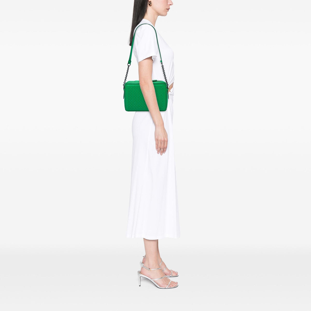 Bottega Veneta Nappa Intrecciato Belt Flap Camera Bag - Green