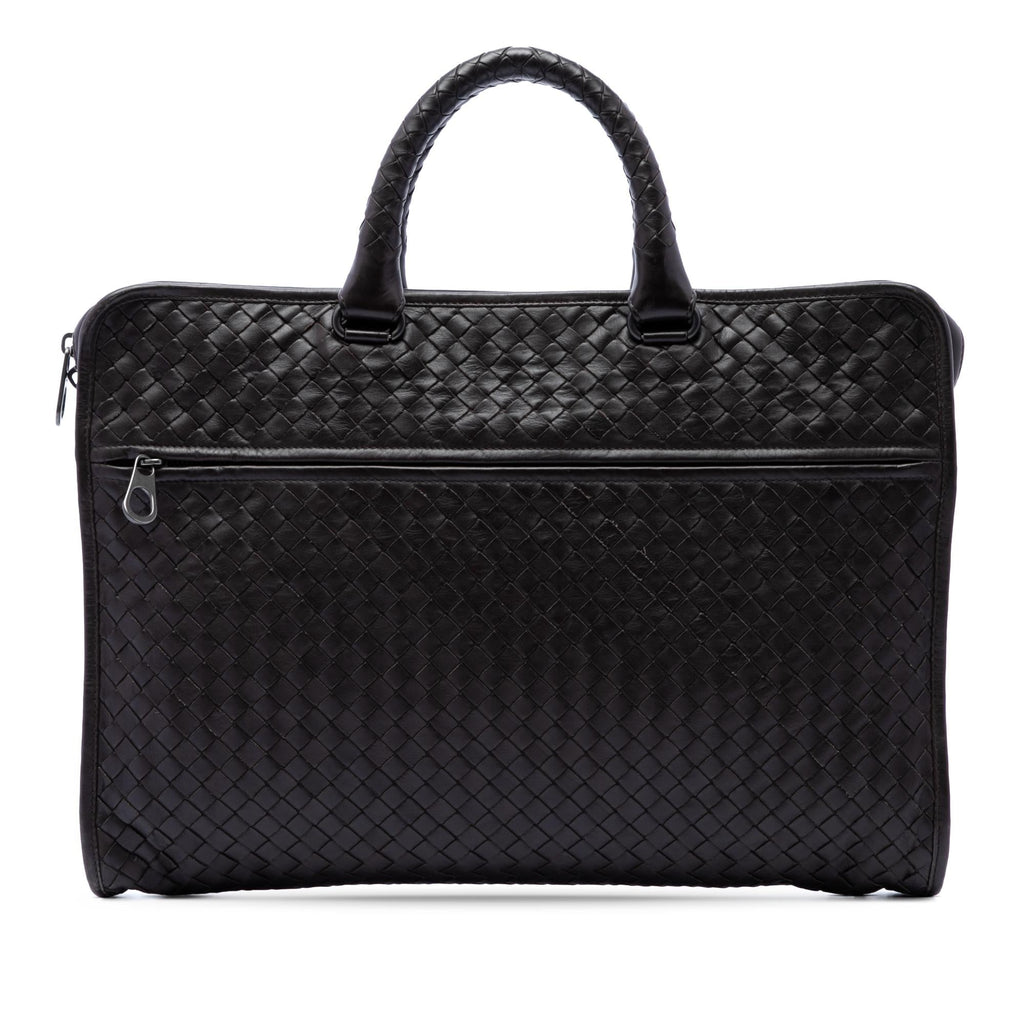 Bottega Veneta Nappa Intrecciato Business Bag - Brown