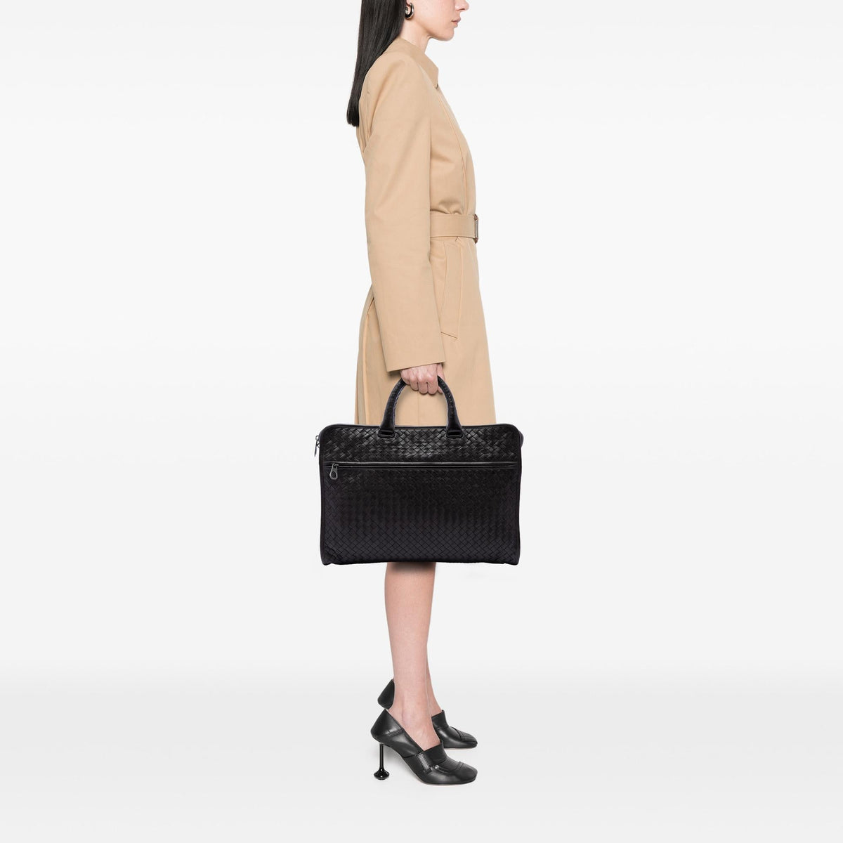 Bottega Veneta Nappa Intrecciato Business Bag - Brown