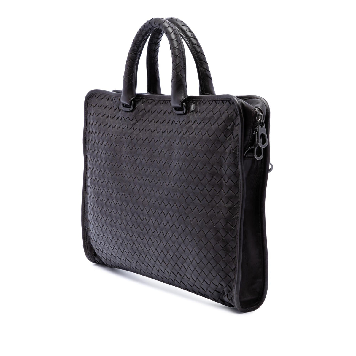 Bottega Veneta Nappa Intrecciato Business Bag - Brown