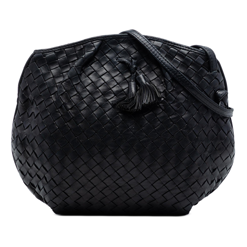 Bottega Veneta Nappa Intrecciato Crossbody Bag - Black