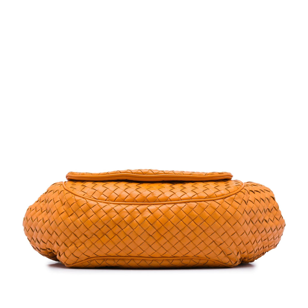 Bottega Veneta Nappa Intrecciato Flap Crossbody Bag - Orange