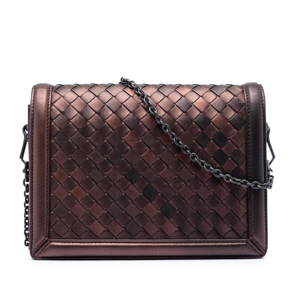 Bottega Veneta Nappa Intrecciato Montebello Crossbody Bag - Brown