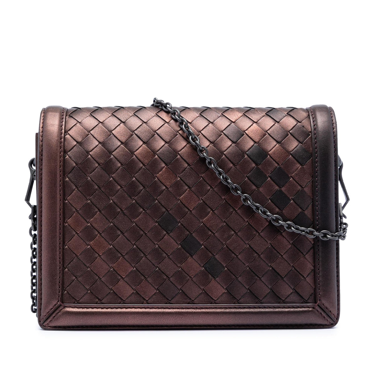 Bottega Veneta Nappa Intrecciato Montebello Crossbody Bag - Brown
