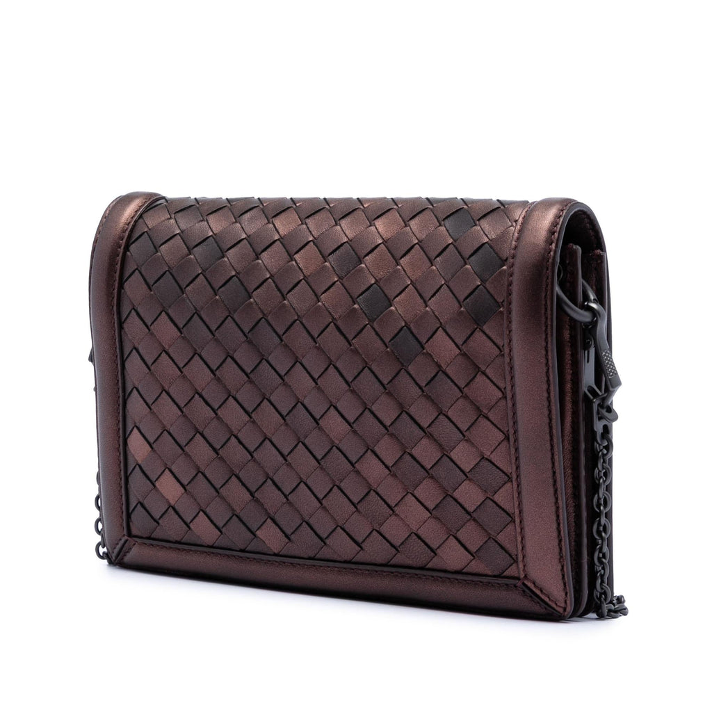 Bottega Veneta Nappa Intrecciato Montebello Crossbody Bag - Brown