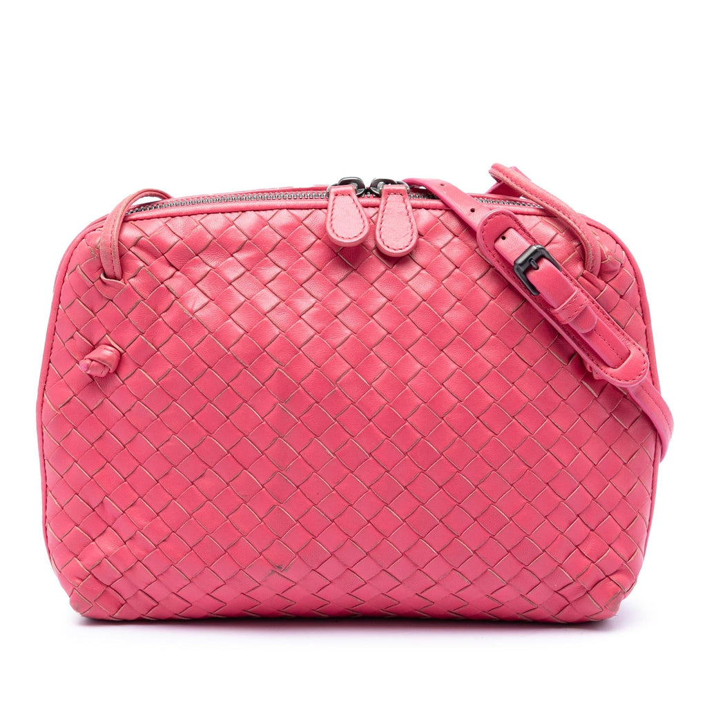 Bottega Veneta Nappa Intrecciato Nodini Crossbody Bag - Pink