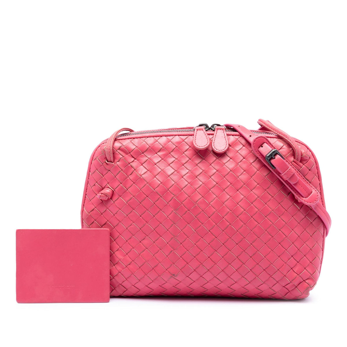 Bottega Veneta Nappa Intrecciato Nodini Crossbody Bag - Pink