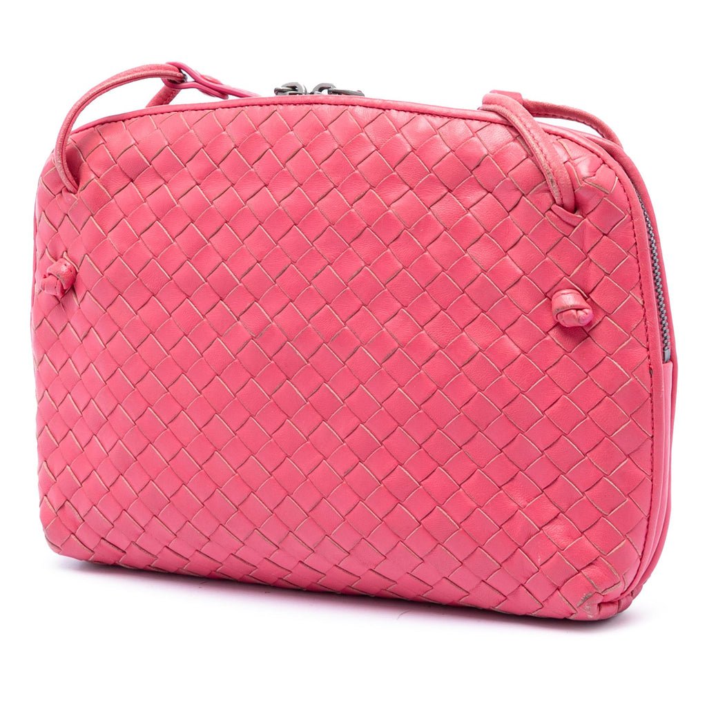 Bottega Veneta Nappa Intrecciato Nodini Crossbody Bag - Pink