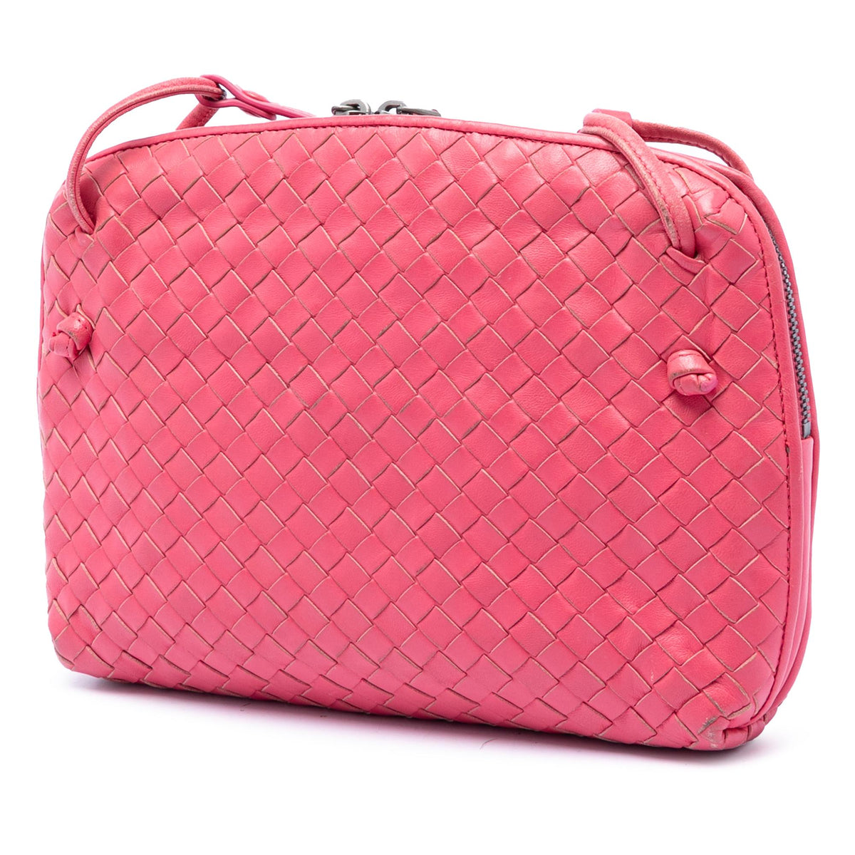 Bottega Veneta Nappa Intrecciato Nodini Crossbody Bag - Pink