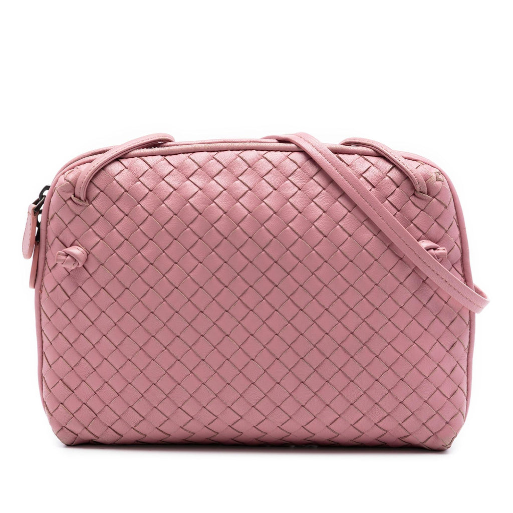 Bottega Veneta Nappa Intrecciato Nodini Crossbody Bag - Pink