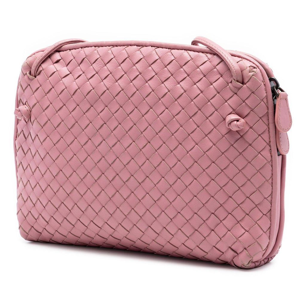 Bottega Veneta Nappa Intrecciato Nodini Crossbody Bag - Pink