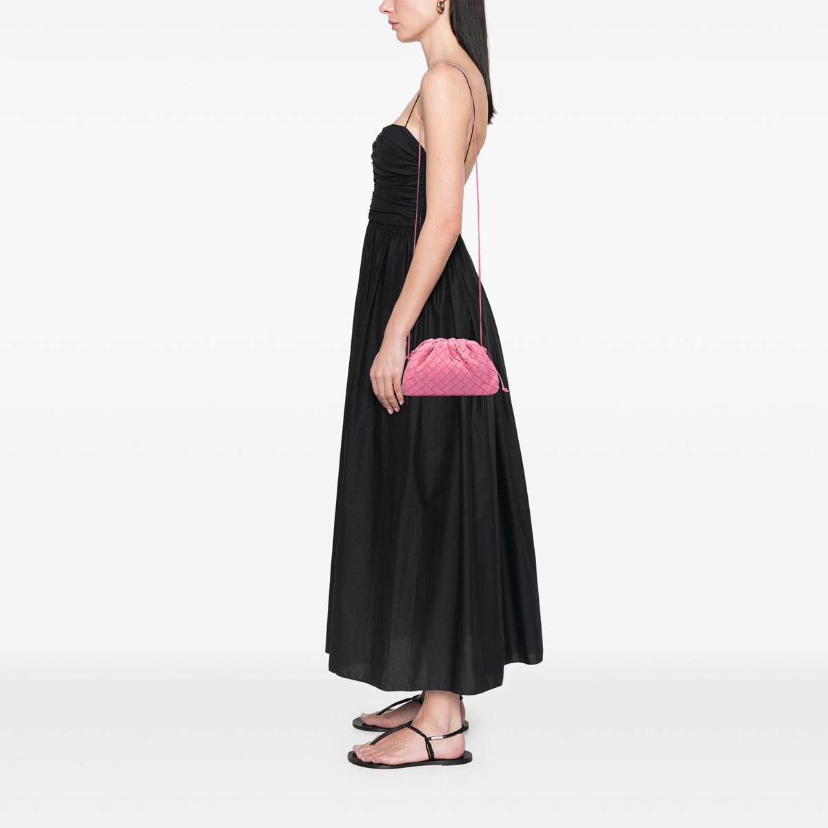 Bottega Veneta Nappa Intrecciato The Mini Pouch Crossbody Bag - Pink