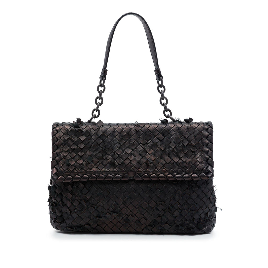 Bottega Veneta Nappa Intrecciato Tobu Olimpia Shoulder Bag - Brown