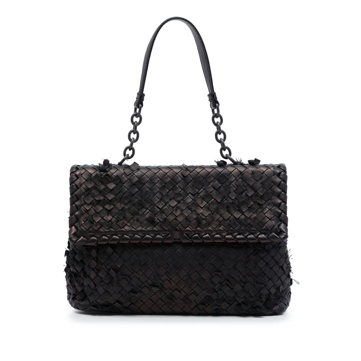 Bottega Veneta Nappa Intrecciato Tobu Olimpia Shoulder Bag - Brown