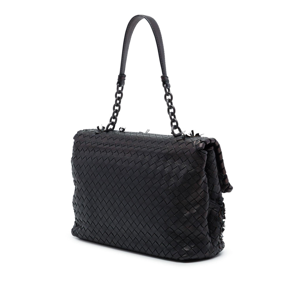 Bottega Veneta Nappa Intrecciato Tobu Olimpia Shoulder Bag - Brown