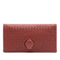 Bottega Veneta Nappa Intrecciato Turn Lock Clutch - Red