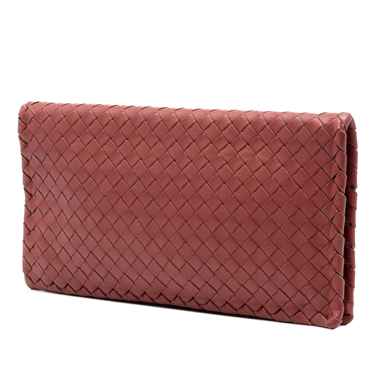 Bottega Veneta Nappa Intrecciato Turn Lock Clutch - Red