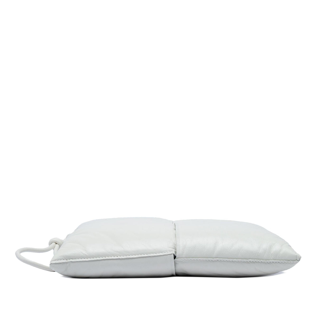 Bottega Veneta Nappa Maxi Intrecciato Padded Square Wristlet Pouch Clutch - White