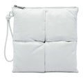 Bottega Veneta Nappa Maxi Intrecciato Padded Square Wristlet Pouch Clutch - White