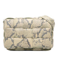 Bottega Veneta Python Embossed Goatskin Intrecciato Padded Cassette Crossbody Bag - Green