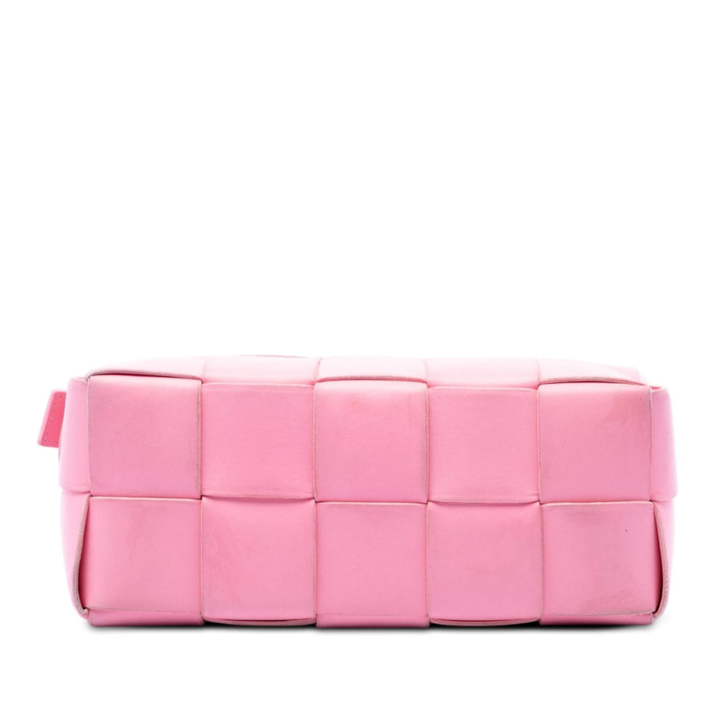Bottega Veneta Small Lambskin Intrecciato Brick Cassette Shoulder Bag - Pink