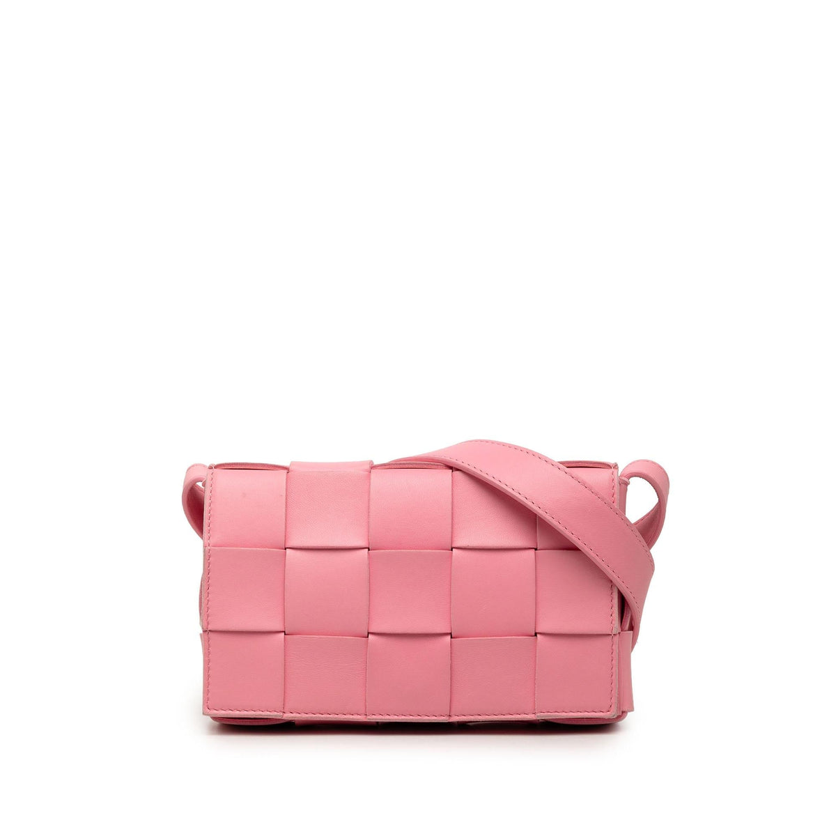 Bottega Veneta Small Nappa Intrecciato Cassette Crossbody Bag - Pink
